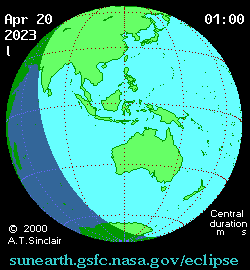 Hybrid Solar eclipse of April 20, 2023 Hybrid Solar eclipse of April 20, 2023