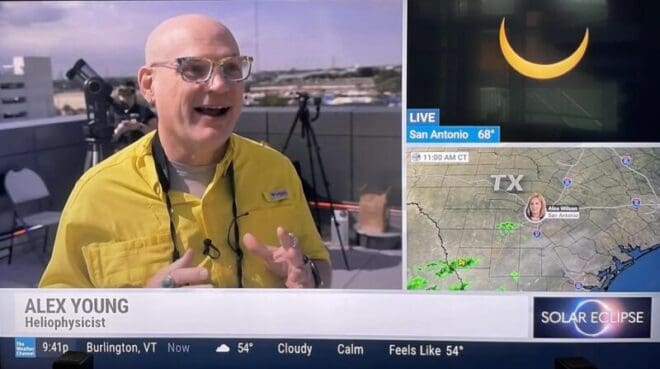 Alex Young on The Weather Channel for the Oct 14, 2023 Annular Solar Eclipse Alex Young on The Weather Channel for the Oct 14, 2023 Annular Solar Eclipse