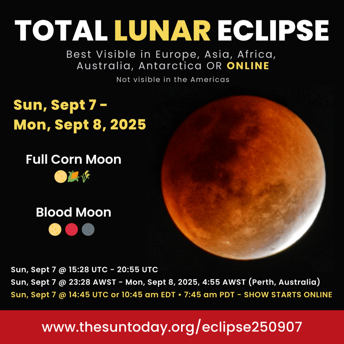 Total Lunar Eclipse on September 7-8, 2025